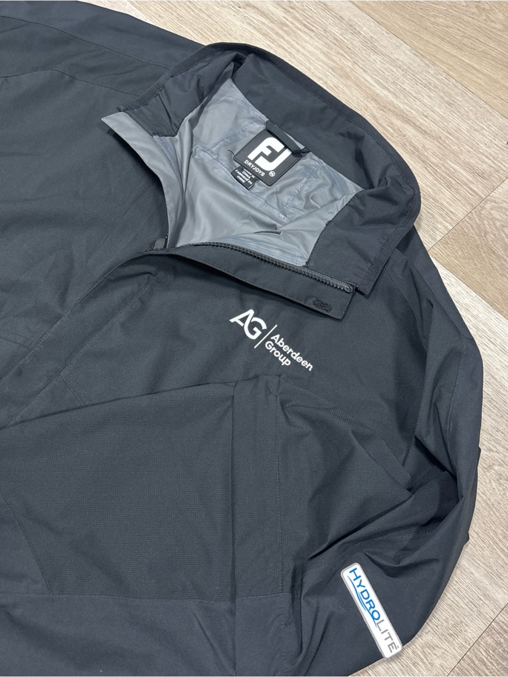 FootJoy DryJoys HydroLite Golf Rain Jacket Mens 2XL Black Zip Off Sleeves FJ